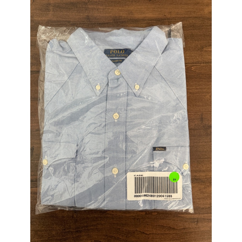 Polo Ralph Lauren Mens Classic Fit Oxford Button Down Shirt Light Blue XL
